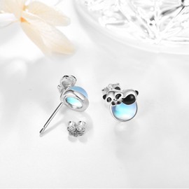 925 Sterling Silver Earrings Hypoallergenic Panda Stud Earrings for Women Cute Animal Jewelry