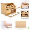 HOMEKOKO Double Layer Large Bread Box for Kitchen Counter, Wooden