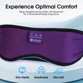 LOVE EYE Sleep Headphones Bluetooth 5.4 Sleeping Eye Mask Wireless Music Earphones with HD Speakers for Side Sleepers Total Blackout Cotton Mask for Travel, Home, Office, Unique Gifts