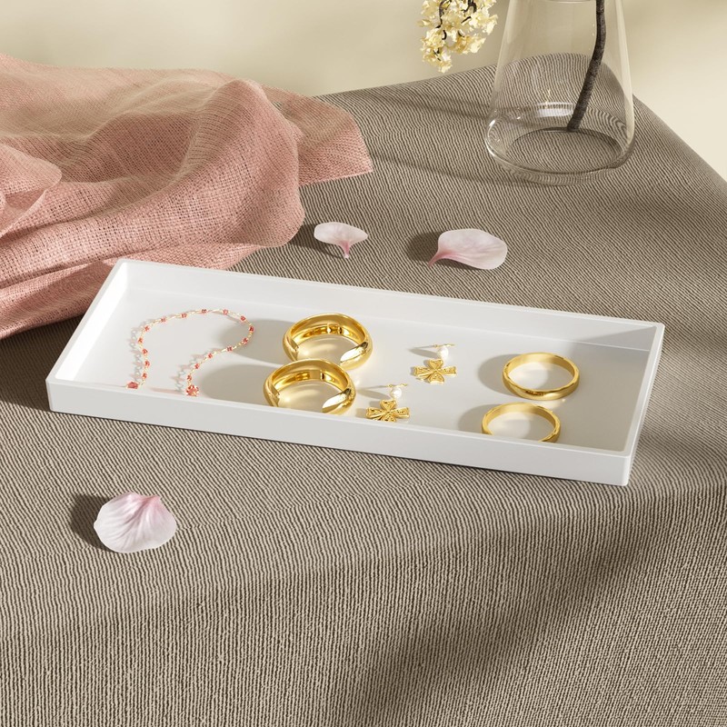 Mriluvy Vanity and Bathroom Tray, 11.8" ABS Countertop Organizer,Waterproof Vanity