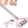 3 in 1 Rose Quartz Face Roller Massager Germanium Facial