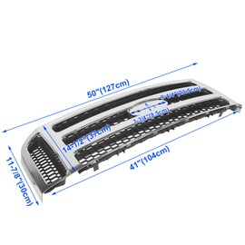 HECASA Front Grille Compatible with 1999-2004 Ford Super Duty F-250 F-350 Excursion (New Front Chrome Grille) 2006 Style W/Detachable Mesh Insert