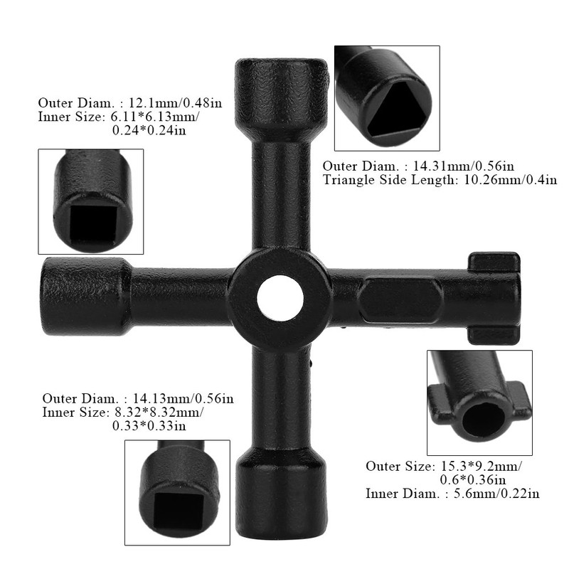 Llave cruzada, 4 v¨ªas Multifuncional Llave cruzada universal Aleaci¨®n de
