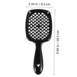 SAFIGLE Vented Detangling Hair Brush for Women and Men Wide Tooth Styling Comb for Wet and Dry Hair Hollow Grid Square Design and Scalp Massage Static Travel Comb in Black