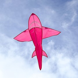 In the Breeze 3334 — 5' 3D Pink Shark Kite - Single Line - Easy-Flying - Includes Kite Line and Bag