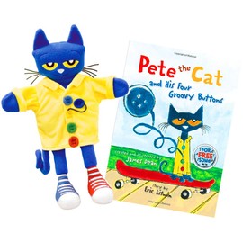 Pete the Cat and His Four Groovy Buttons Hand Puppet & Book Set
