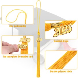 Yaomiao 14 Pieces 2025 Year Charm Graduation Tassel Academic Graduation Hat Tassel with Decoration for Graduates Ceremonies Parties Accessories