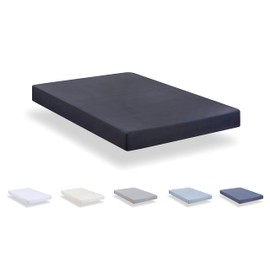 Todocama Brushed Microfibre Extra Soft Fitted Sheet for Bed 200 x 190/200 cm Dark Grey