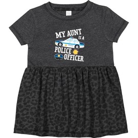 inktastic My Aunt is a Police Officer Infant Dress 6 Months Vintage Smoke with Leopard Print 2f984