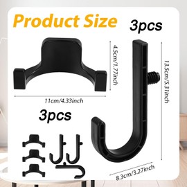 6 Pcs Storage Shed Hooks for Suncast, Black J and U Hanger Tool Shelves Organizer Accessories Supplies Compatible with Craftsman