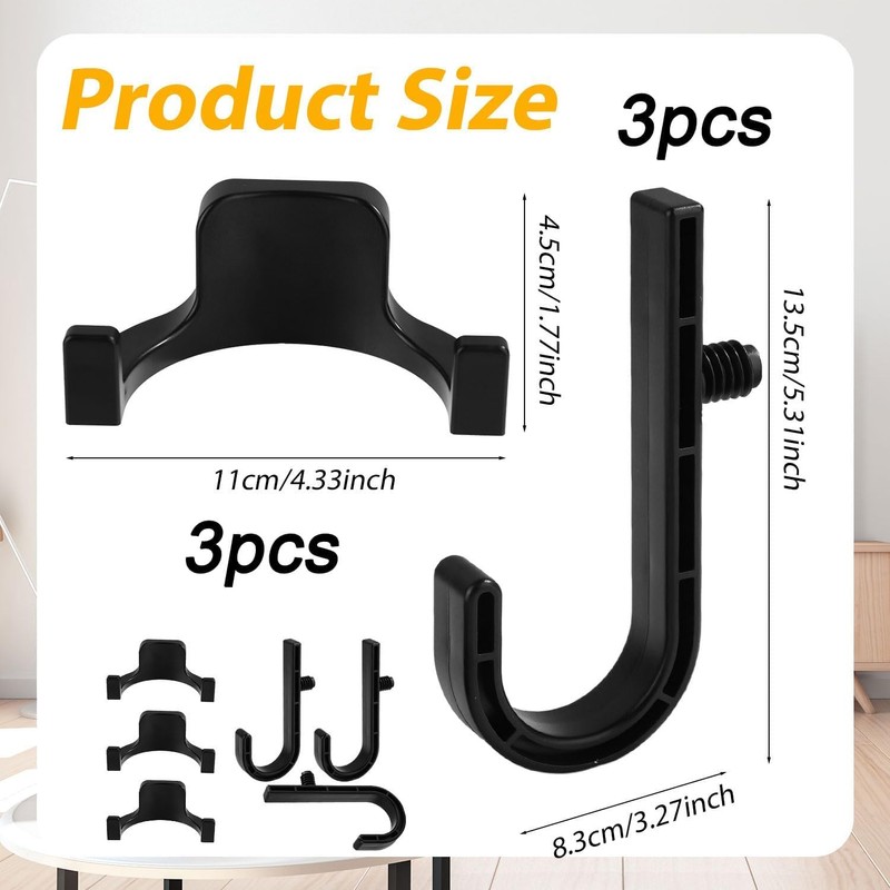 6 Pcs Storage Shed Hooks for Suncast, Black J and