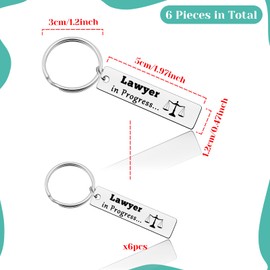 6Pcs Gift for Lawyer Keyring Lawyer Gifts Attorney Appreciation Gift Lawyer Birthday Gift Inspirational Keyring Graduation Gift for Law Student Lawyer Gift for Women Men Lawyer Retirement Gift
