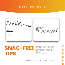 Metal Headbands for Men & Women, Unisex Wavy Hair Bands, Elastic Non-Slip Outdoor Sports Headbands, 6pcs Assorted Styles + 6pcs Mini Clips, Fashion Hair Accessories