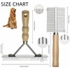 Grooming Brush Set Long Tooth Undercoat Dog Rake+Flea Comb,Deshedding Tool