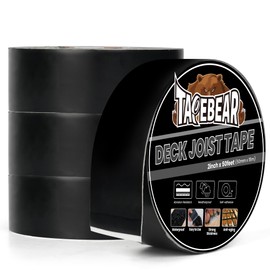TAPEBEAR Joist Tape 2"×50', Deck Joist Tape Butyl Sealant Joist Flashing Tape for Decking, Waterproof Anti-Corrosion Weather Resistant Tape for Wood Decks Beams Rim, Roof, 4Rolls