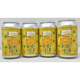 4 pack of Minnesota Made Craft Soda Butter Scotch Root Beer 12oz Can Northern Soda Company