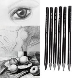 LetCart 6Pcs Kohlezeichnungsstifte Set Carbon Sketch Pen Professional Wood Painting Pencil Stationery Art Supplies 2B/4B/6B/8B/EE