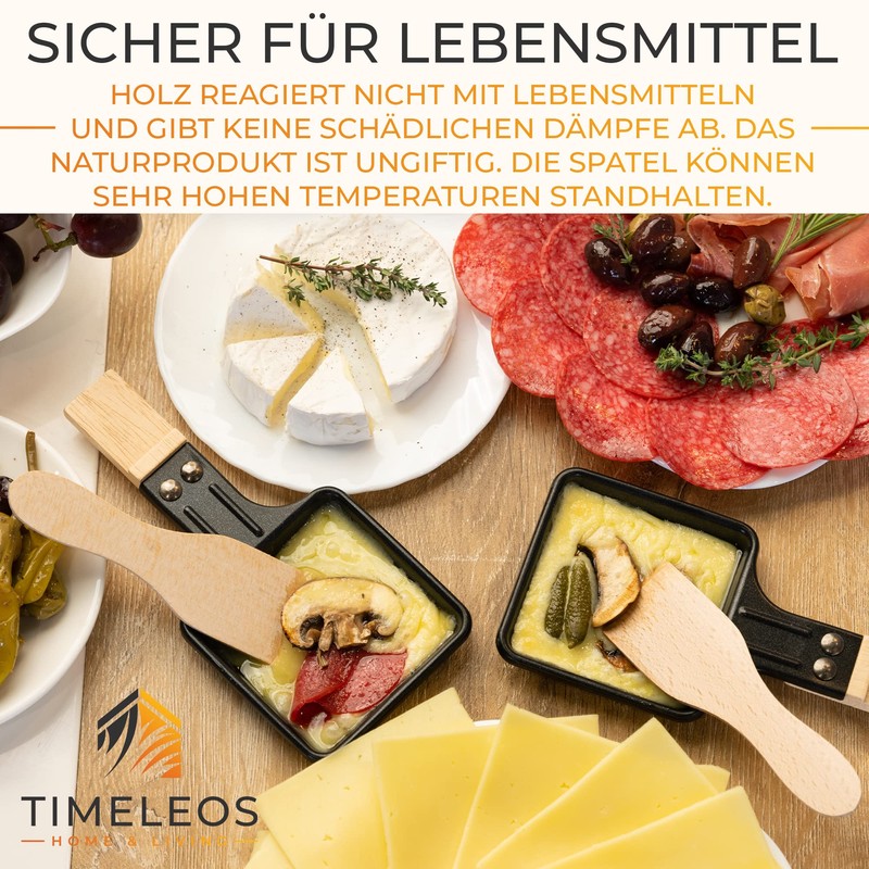 TIMELEOS Wooden Scraper Raclette Scraper Made of Domestic Beech, Raclette