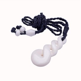 81stgeneration Women's Men's Handcarved Bone Maori Tribal Triple Twist Charm Pendant Necklace