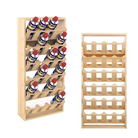 Nisorpa 24 Can Spray Paint or Lube Can Holder Aerosol Can Rack 6-Tier Wooden Spray Paint Can Storage Rack Wall Mount Aerosol Spray Can Organizer for Garage and Craft Workroom- 14.2" L x 5" W x 30" H