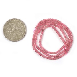 2mm Faceted Pink Tourmaline Cube Square Loose Healing Beads DIY Jewelry Making 15 inch