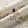 VOGOL Floral Embroidered Pattern Kitchen Valances for Windows, Linen Rod
