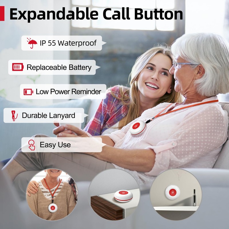 CallToU Wireless Call Buttons for Caregiver Pager and Restaurant Calling