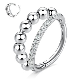 hengkaixuan 16 g Nose Rings Double/Triple Stacked Septum Rings Lip Rings Septum Jewellery Septum Ring Nose Ring Cartilage Ring Unisex, Metal