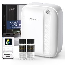 Waterless Essential Oil Diffuser,(Two 50ml Fragrances Included) 2000 Sq.Ft Coverage 400ml Capacity Hotel Scent Diffuser,Cold Air Tech, App & Button Control,Scent Diffusers for Home Large Room (White)