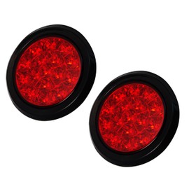 QSC 4" Bright Red 16 LED Round Truck Trailer Brake Stop Turn Tail Lights 2 PCS