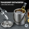 dellyy Eiskübel aus Edelstahl mit Eisschaufel, Eiswürfelbehälter Edelstahl, Eiswürfelbehälter Geeignet