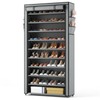 ROJASOP Shoe Rack with Covers, Stackable 10 Tier Tall Shoe