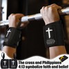 Simgoing Cross Faith 25" Wrist Wraps for Weightlifting, Wrist Straps