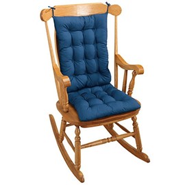 Miles Kimball Rocker Chair Pad Set, Blue, Polyester Fill, Furniture Cushion, Chair Pad, Custom Size (17" x 19" x 3")
