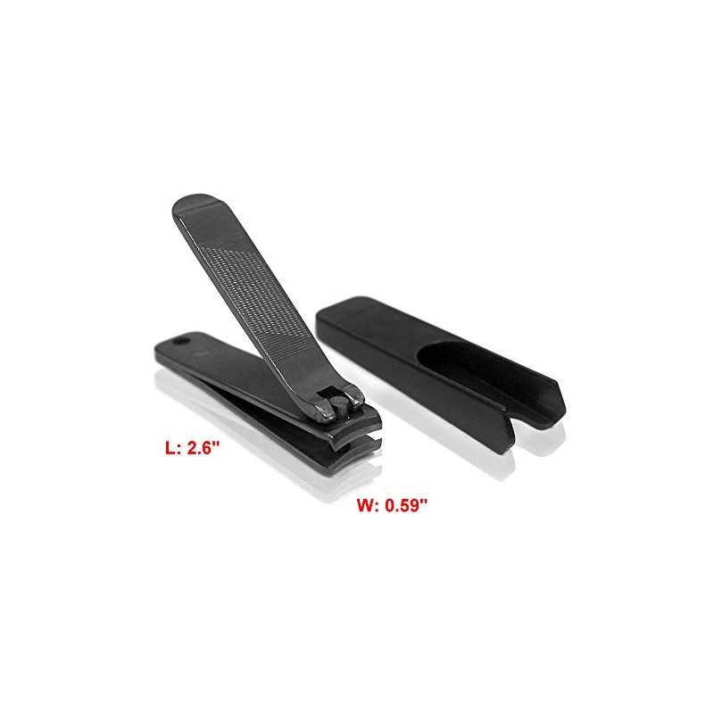 SureBuyShop KIYA Black Carbon Steel Nail Clipper with Nail Catcher