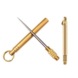 Set of 2 Toothpick Holder Camping Alloy Titanium Toothpick Picnic Toothpick Portable Multi-functional Portable Lightweight Outdoor Equipment