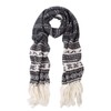 Premium Long Dual Tone Fair Isle Knit Warm Winter Fringe