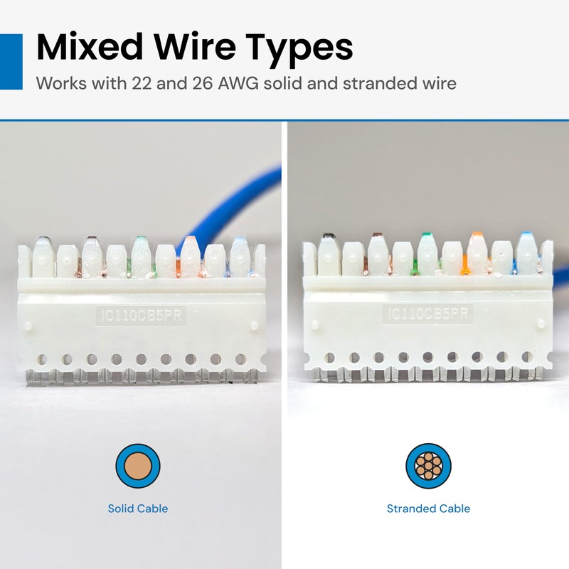 ICC 110-Style C-5 Connector, 5-Pair, CAT5e Rated, 100-Pack, IDC Termination