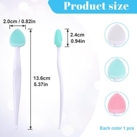 Winsyison 3pcs Silicone Lip Scrub Brush, Double-Sided Lip Exfoliator Brush for Dark Lips, Heart Shape Lip Scrubber Tool for Removing Dead Skin- Pink & Green & White