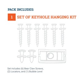 Keyhole Hangers - Keyhole Mounting Tool Set - 30 lbs in Drywall, 100 lbs in Wood Stud (for up to 3 Frames)