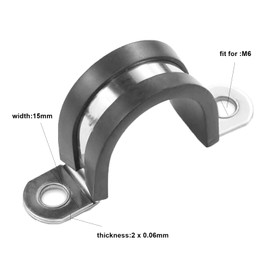 WYSIWYKA 10pcs 70mm 2 Hole U-Tube Strap Clamp, 304 Stainless Steel with EPDM Rubber Lined Clip, Double-Layer Gaskets Rubber Cushioned Insulated Clamp for Tube, Pipe or Wire Cord Installation