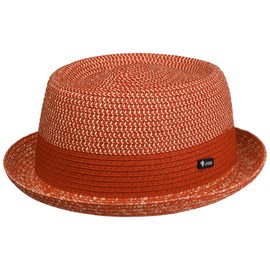 Lipodo Ennario Pork Pie Straw Hat Men - Made in Italy Porkpie Sun Spring-Summer Summer - XL (60-61 cm) red