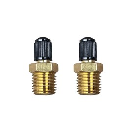 2PCS Air Inflator Adapters, Brass Tire Inflator Connector with Valve Stem Inside, 1/4" NPT (M) to Standard Schrader Valve (M), Fit for Portable Car Air Hose, Air Compressor/Pump (Valve Stem Inside)