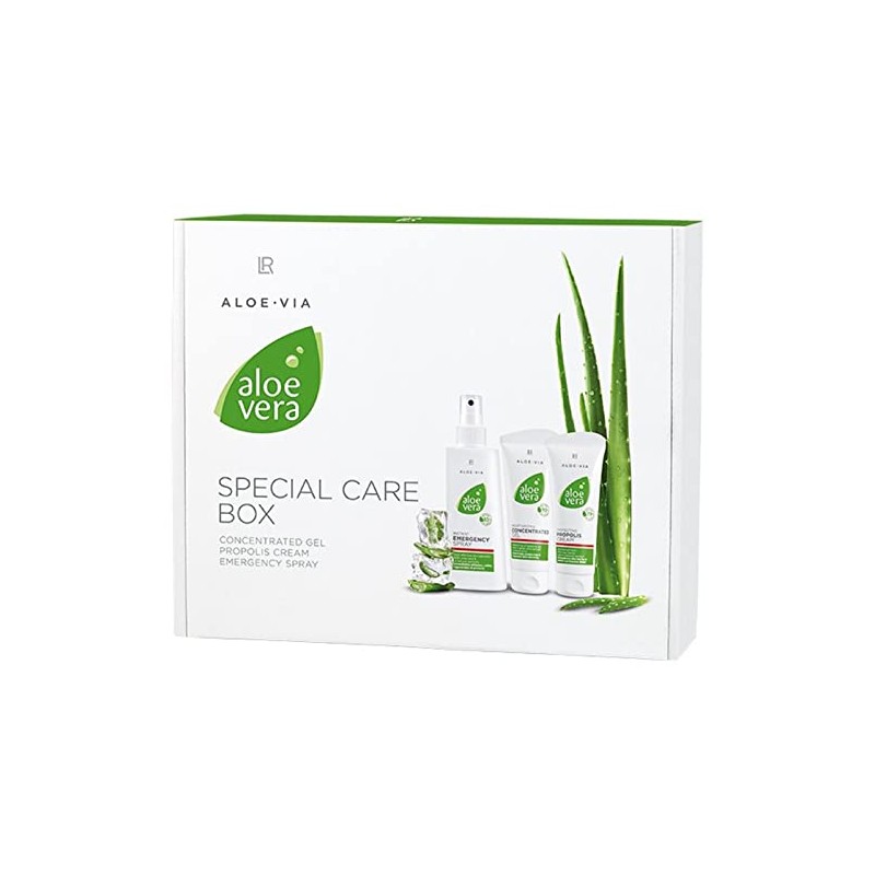 LR ALOE VIA Aloe Vera Spezial-Pflege Box (Gelkonzentrat, Propolis-Creme, Notfallspray)