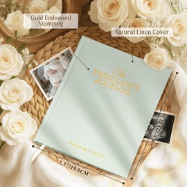 Lanpn My Pregnancy Journal Memory Book for First Time Mom, 156 Page Pregnant Announcement Must Have Planner Scrapbook, Pregnancy Tracking Diary Mom to Be Keepsake Gift for Expecting Parent Sage Green
