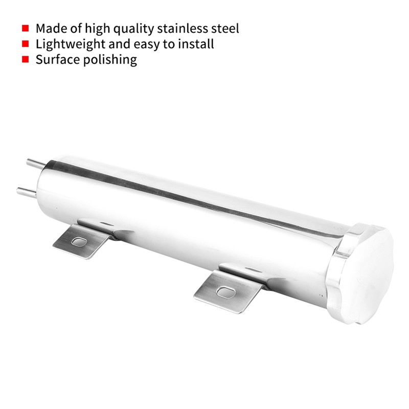 2x10in Overflow Tank Can Polished Stainless Steel Coolant Radiator 14oz