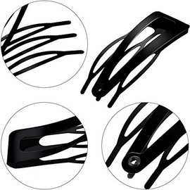 Chinco Doble Agarre Clips De Metal Broche De Pelo Pasadores Para Cabello, Suministros De Salón, Negro, 24 Piezas