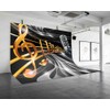 Microphone Music Note Photography Backdrop, Polyester, 9x6ft