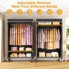 ULIFHOME P6C Rolling Clothes Rack with Cover, Covered Clothing Racks