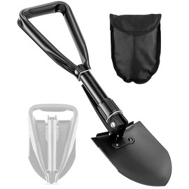 Camping Shovel, 47cm Lightweight Folding Shovel High Carbon Steel Portable Digging Trowels for Outdoor Camping Backpacking Hiking Car Emergency Home Garden